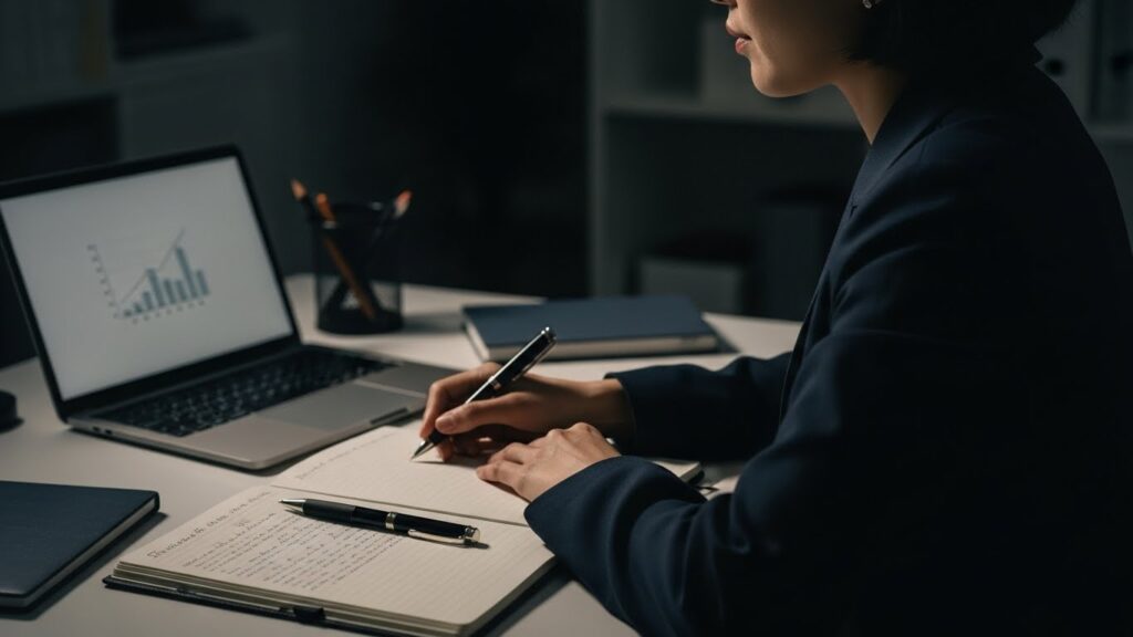 女性が仕事をしている様子