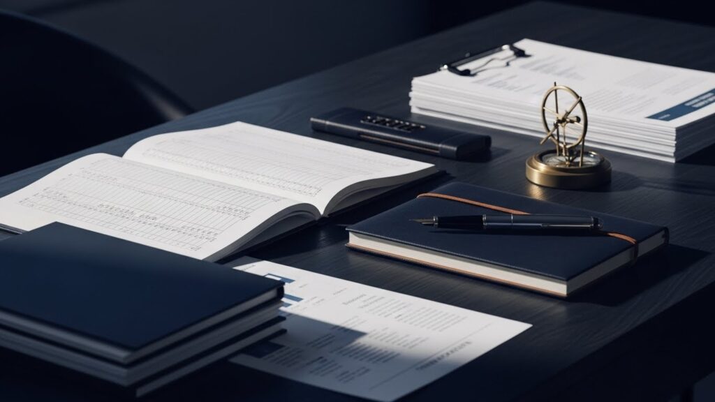 机の上にノート数冊